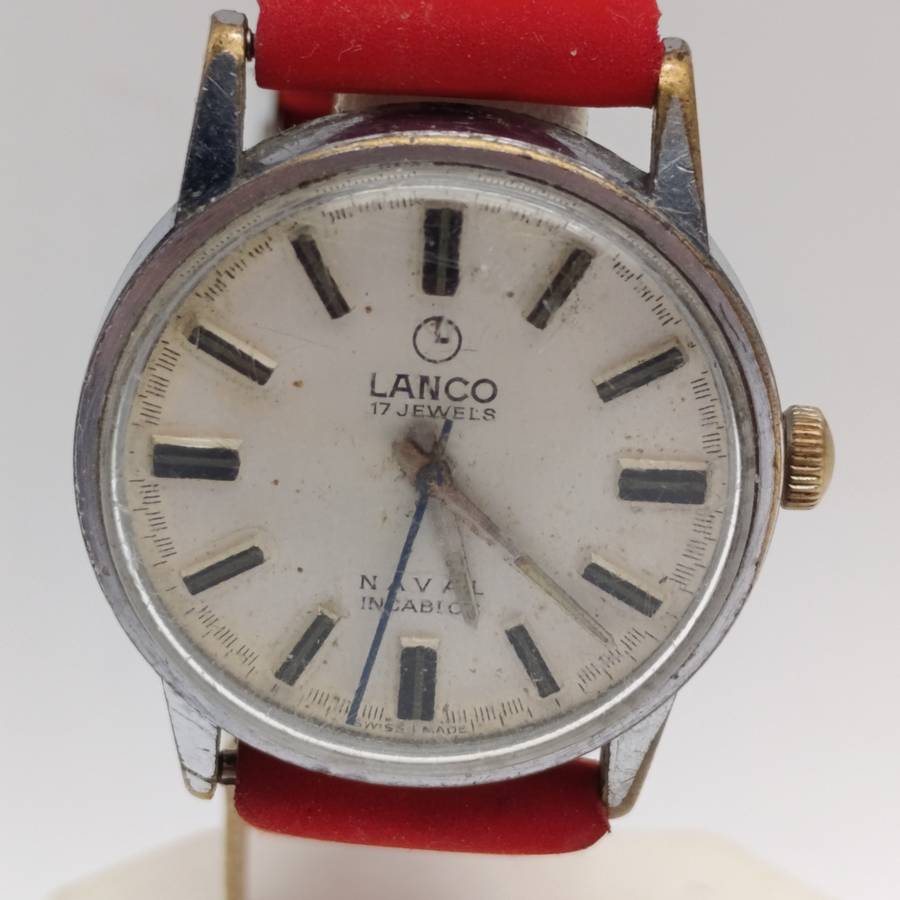 Vintage Lanco Naval manual wind mens watch - working