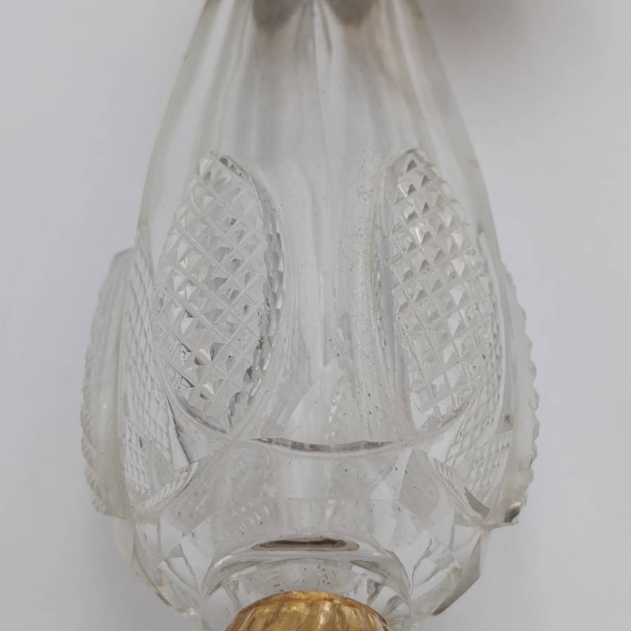 Antique Dutch 14kt gold and crystal perfume bottle in original box