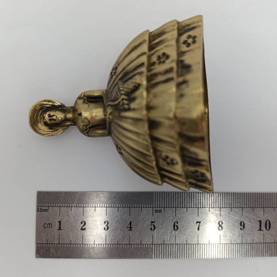 Vintage Brass Lady with dress bell