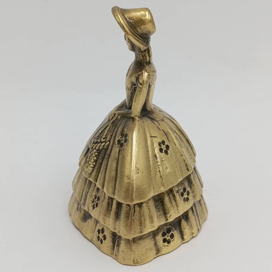 Vintage Brass Lady with dress bell