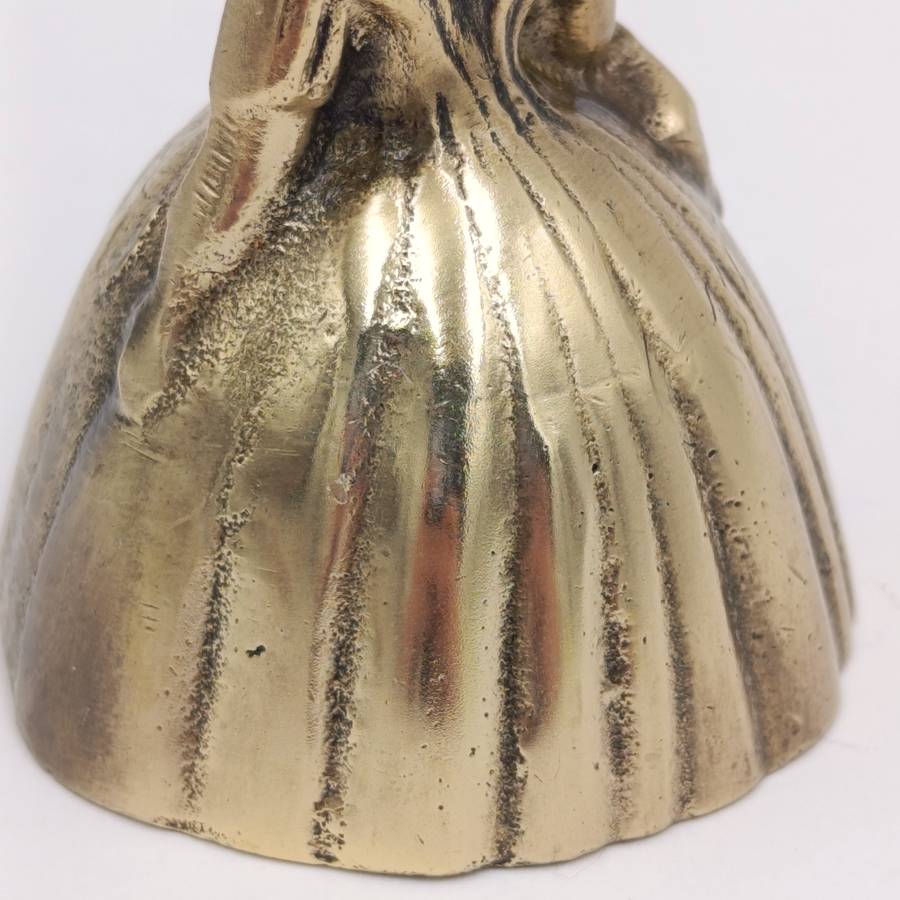 Vintage brass bell - lady with Victorian hoop skirt