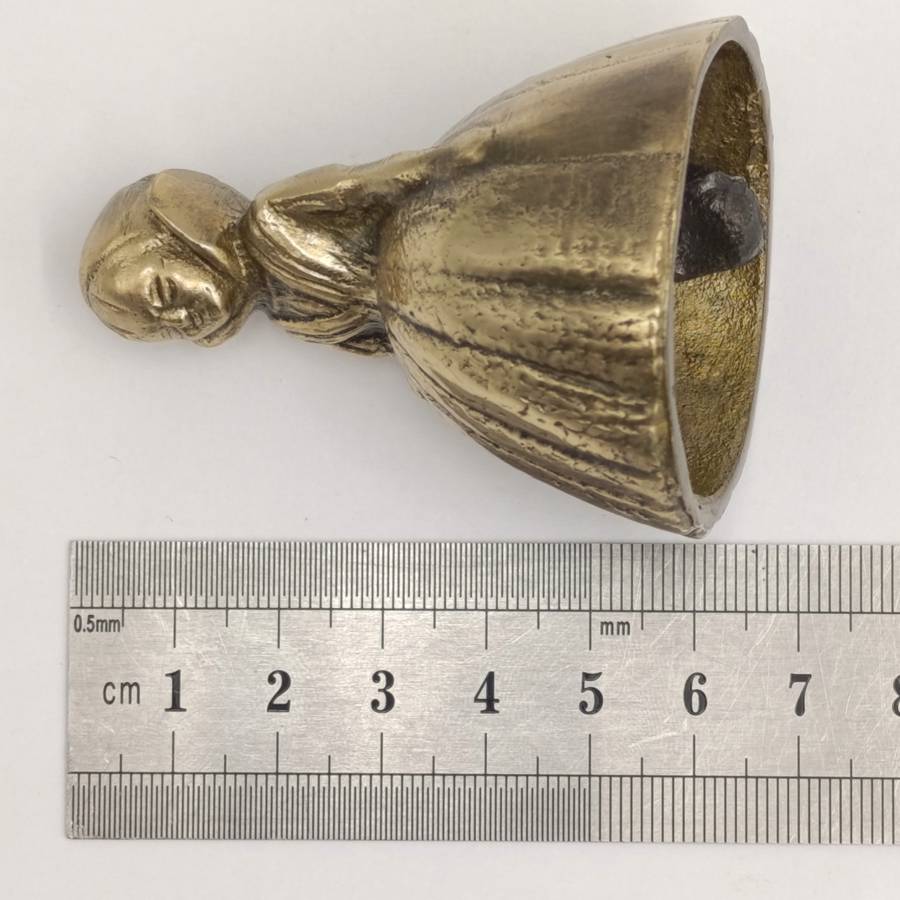 Vintage brass bell - lady with Victorian hoop skirt
