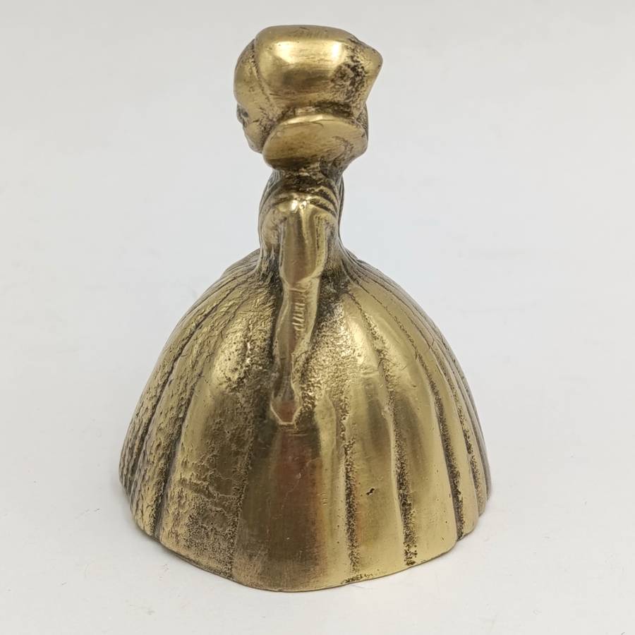 Vintage brass bell - lady with Victorian hoop skirt