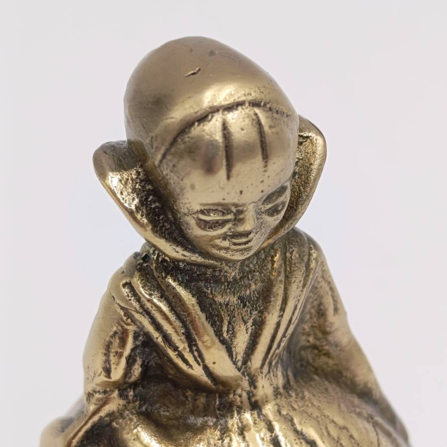Vintage brass bell - lady with Victorian hoop skirt