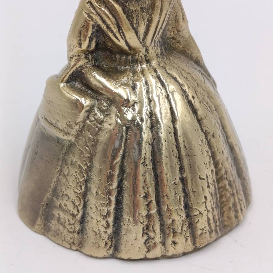 Vintage brass bell - lady with Victorian hoop skirt