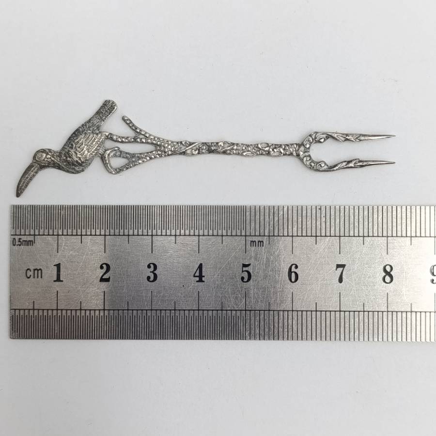 Set of 6 vintage 835 Brasilian silver pickle forks - weighs 24,0 grams