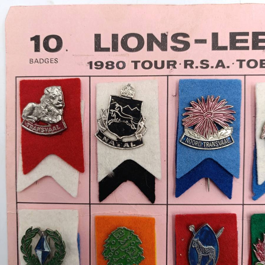 Full set of 1980 Lions Rugby tour lapel pin badges