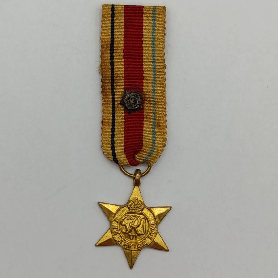 WW2 The Africa Star miniature medal with North Africa rosette