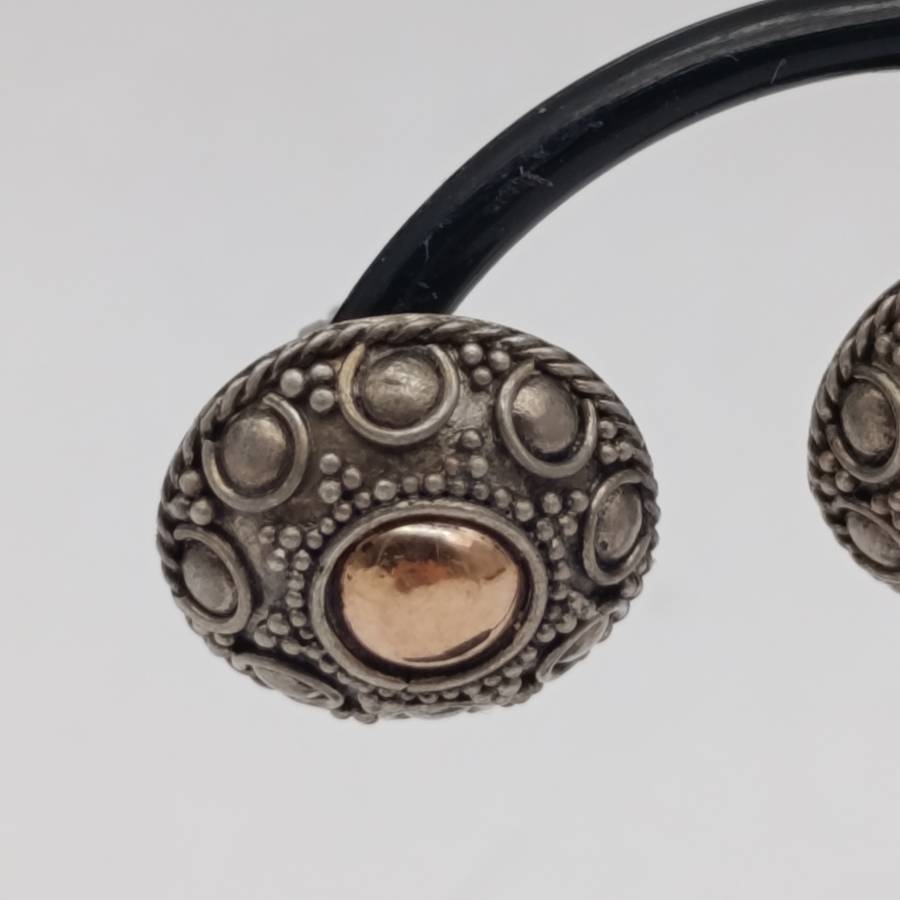 Pair of vintage Sterling silver earrings with gold clad centre - weighs 2.0g