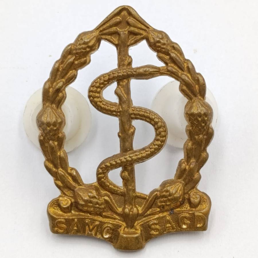 SA Medical Corps cap and collar badges set