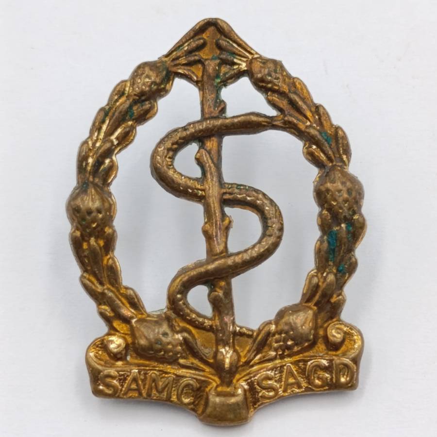 SA Medical Corps Cap and collar badges set