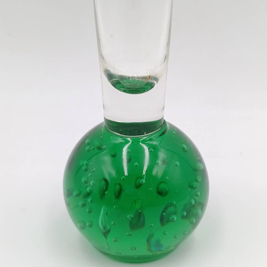 Vintage Green glass bud stem flower vase