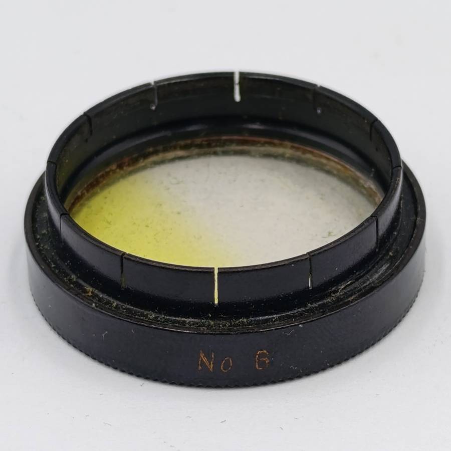Lot of 3 Antique No.6 lens filters in case
