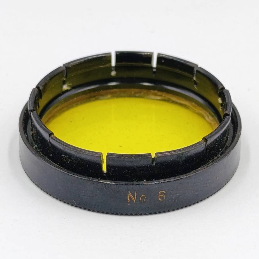 Lot of 3 Antique No.6 lens filters in case