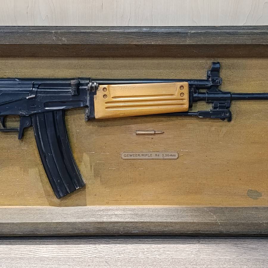 Vintage SADF R4 Rifle display plaque