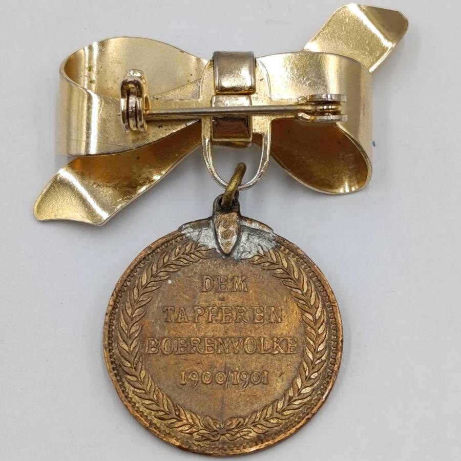 President Kruger 1900 Pro-Boer medallion with brooch