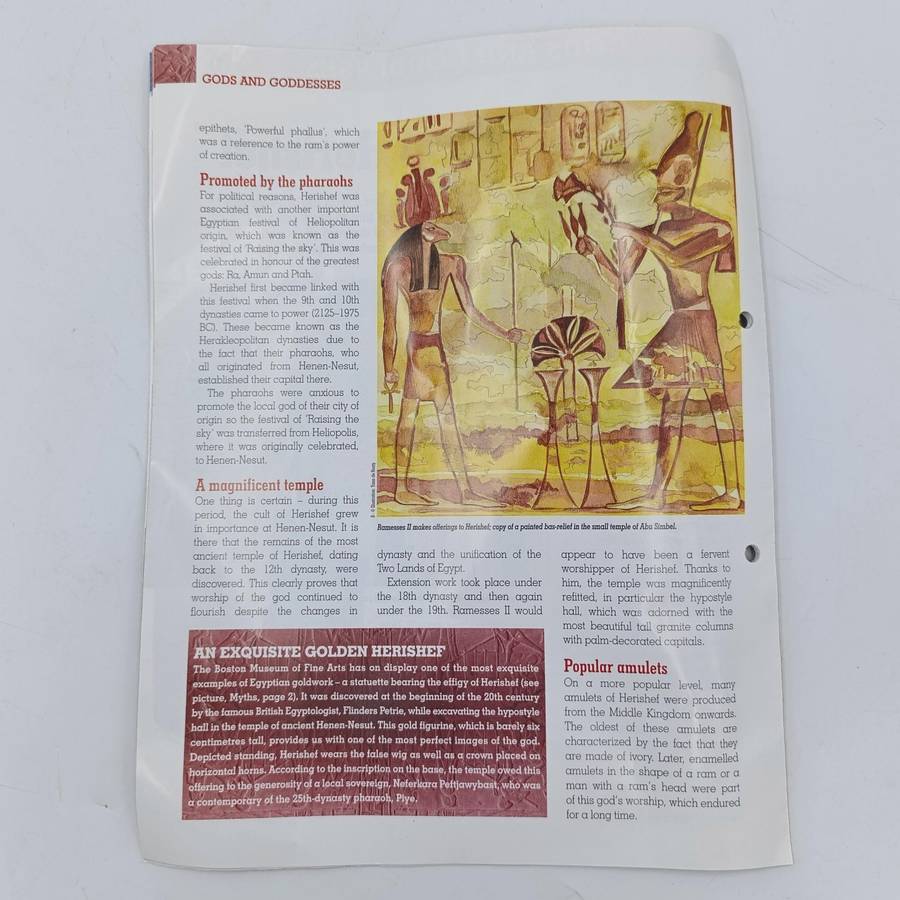 Lot of 5 gods of Ancient Egypt figurines with magazines