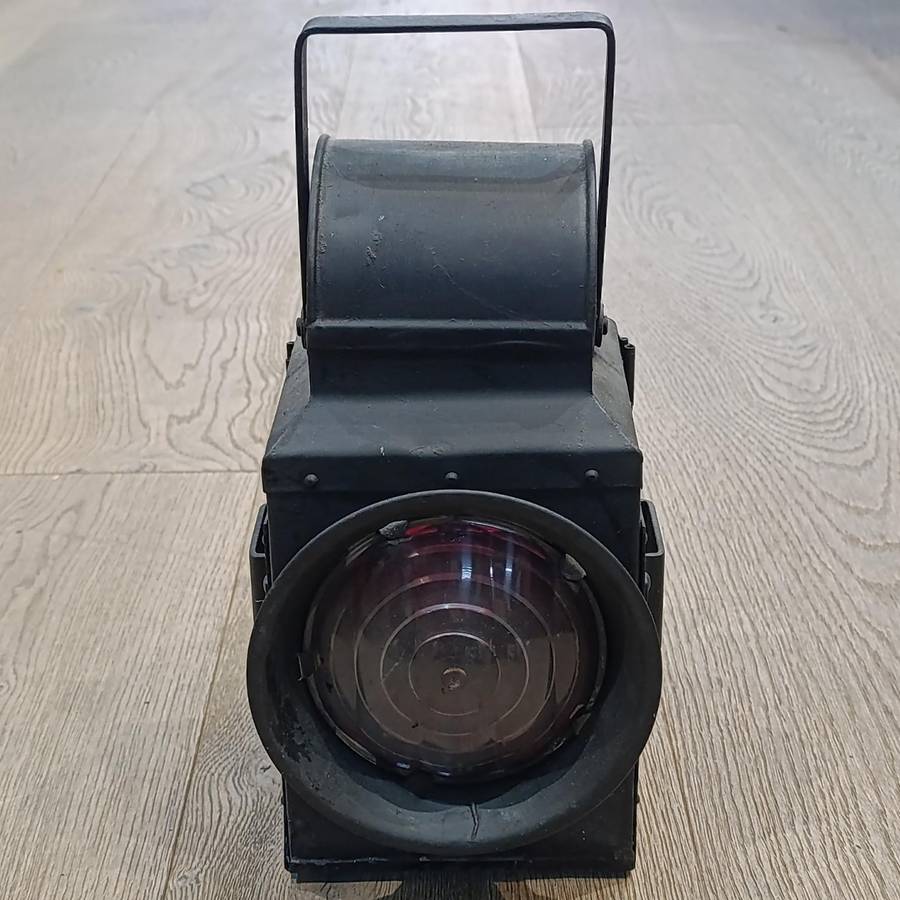 Vintage SA Railway signal lamp with original burner