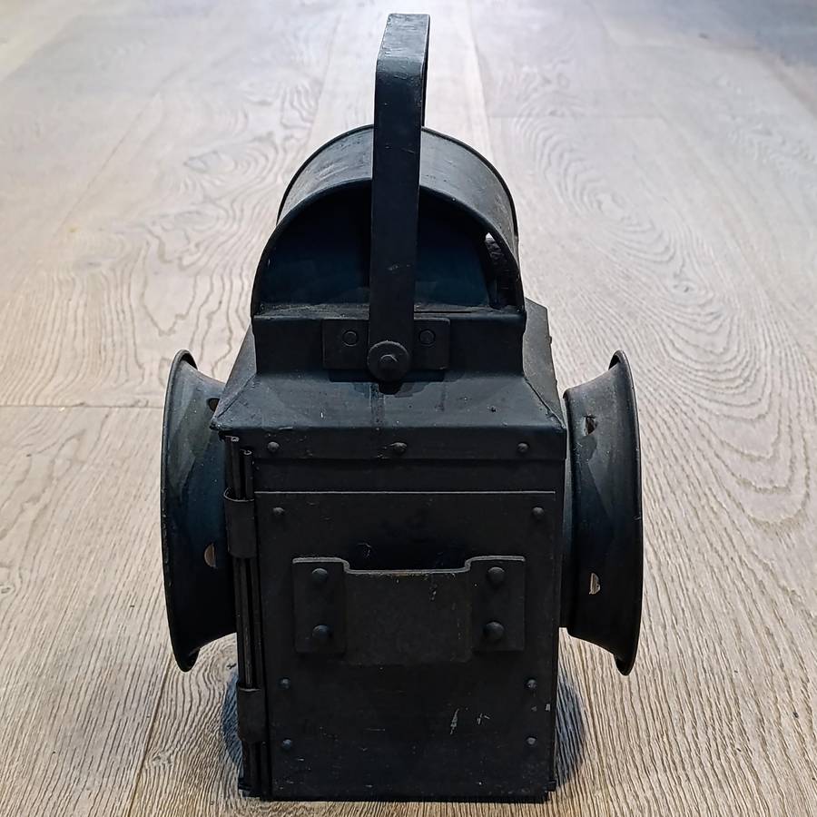 Vintage SA Railway signal lamp with original burner