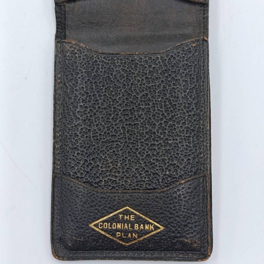 Colonial Bank antique / vintage leather and leatherette purse