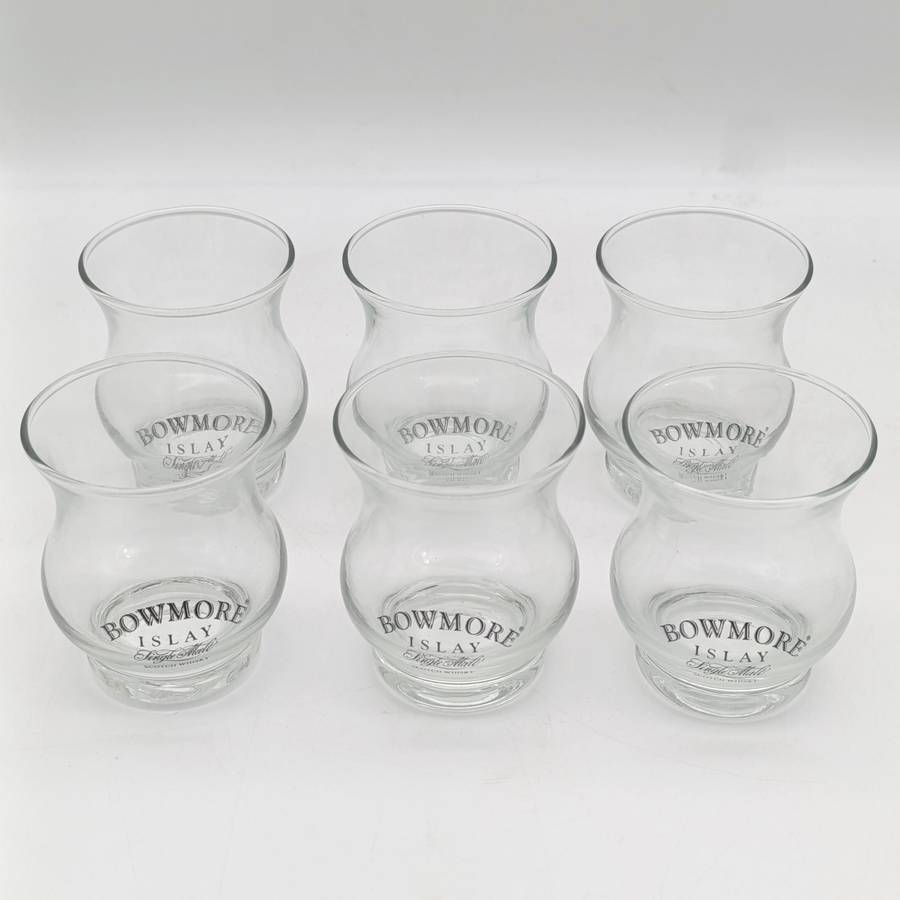 Lot of 6 Bowmore Scotch Whiskey glasses - in original Boxes