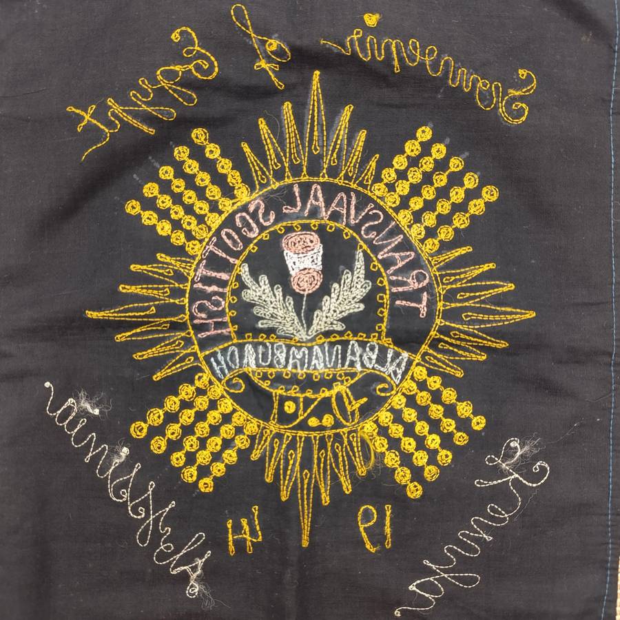 1941 Transvaal Scottish regiment Souvenir of Egypt embroidered cloth