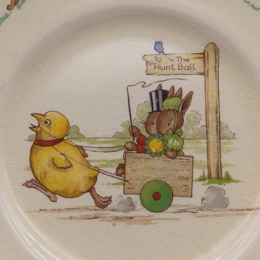 Royal Doulton Bunnykins "To the Hunt Ball" porcelain sideplate