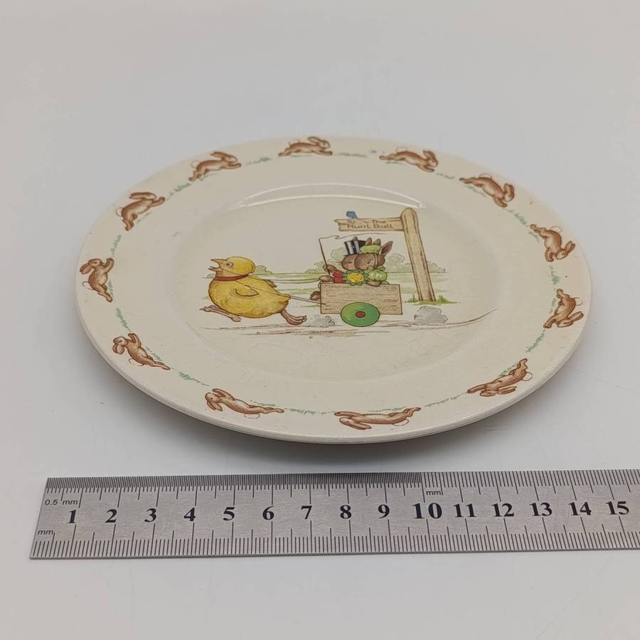 Royal Doulton Bunnykins "To the Hunt Ball" porcelain sideplate