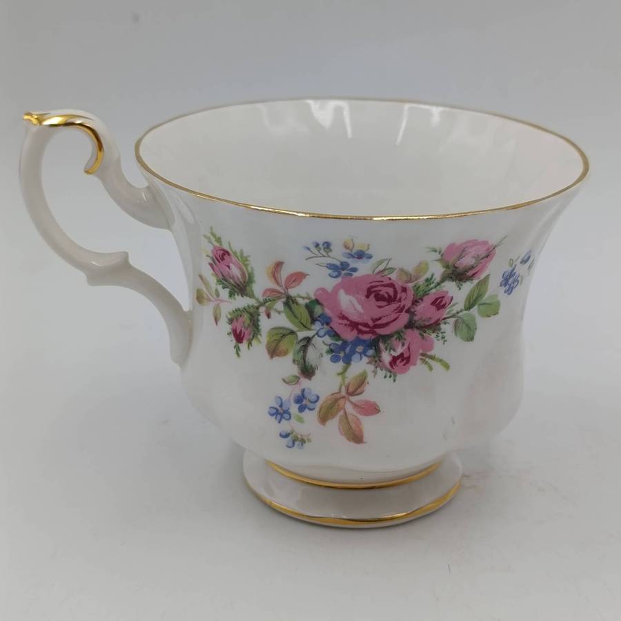 Vintage Royal Albert Moss Rose porcelain trio