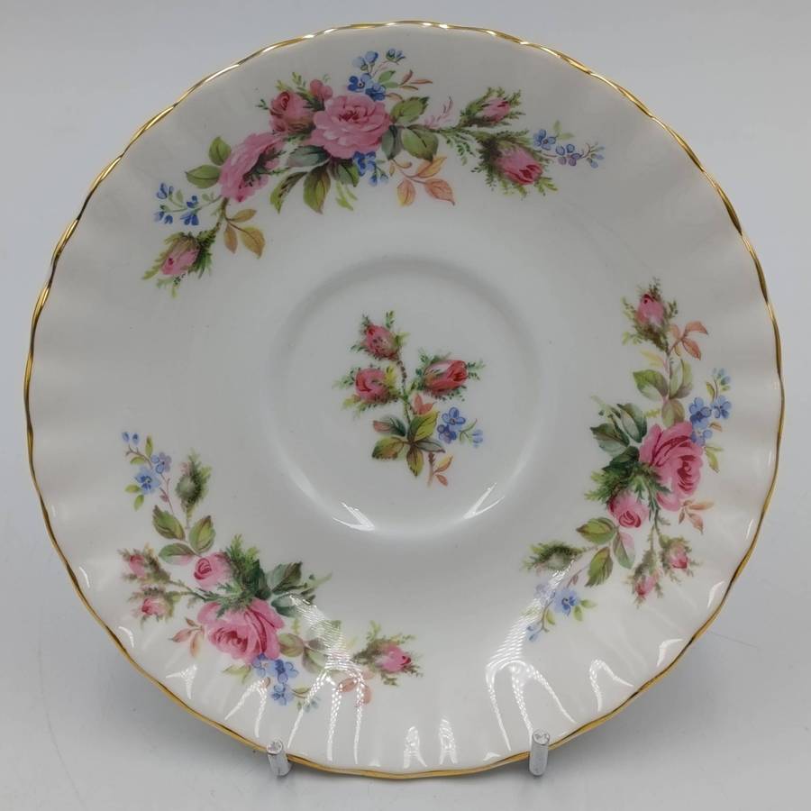 Vintage Royal Albert Moss Rose porcelain trio