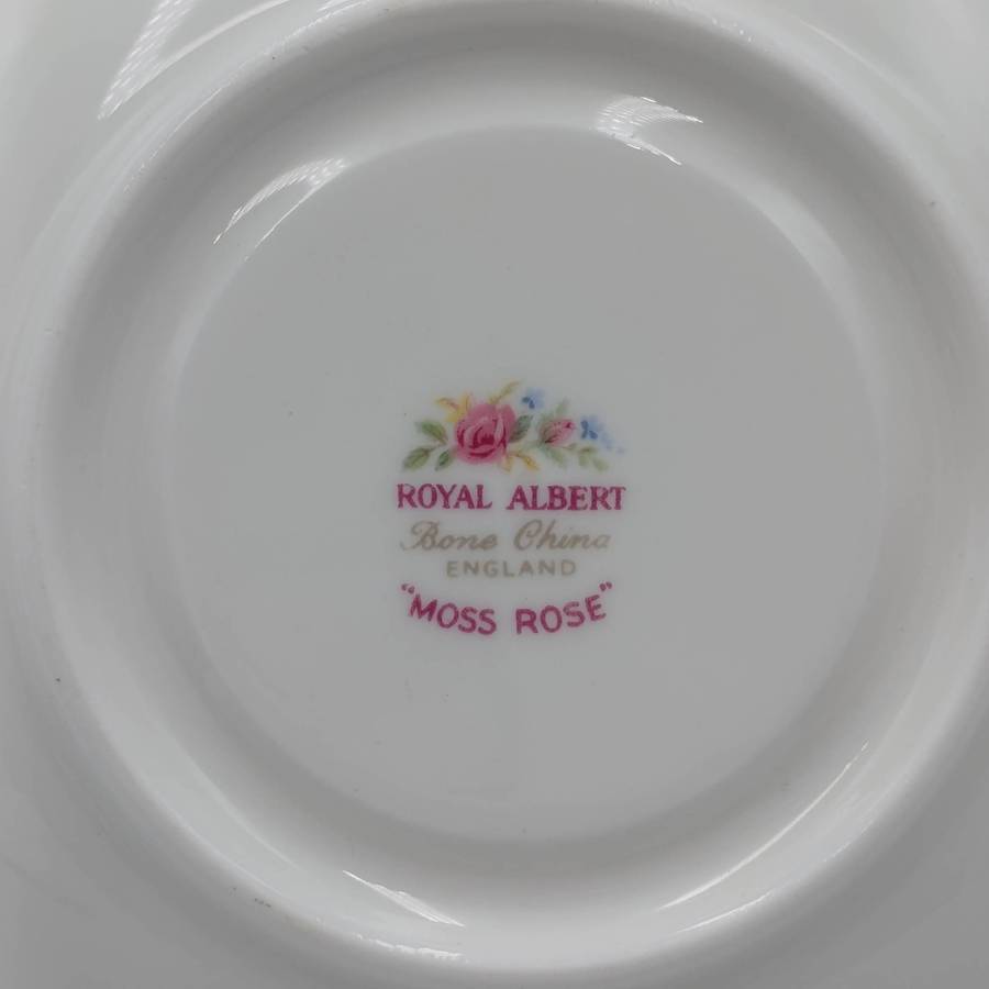 Vintage Royal Albert Moss Rose porcelain trio