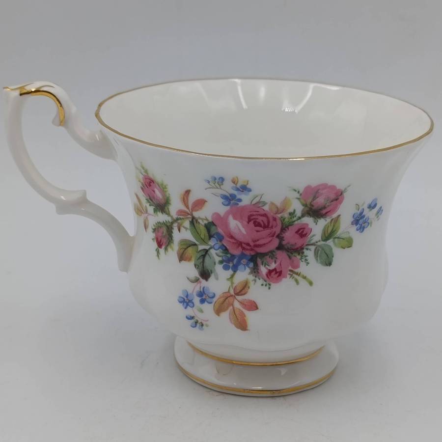 Vintage Royal Albert Moss Rose porcelain trio