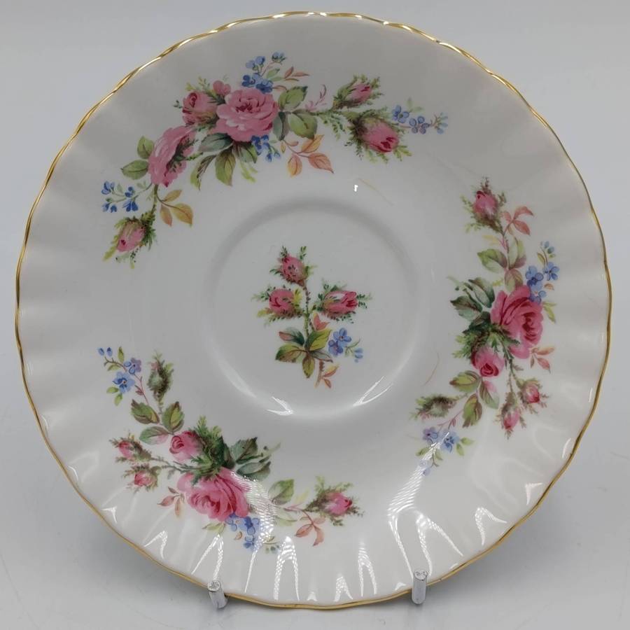 Vintage Royal Albert Moss Rose porcelain trio