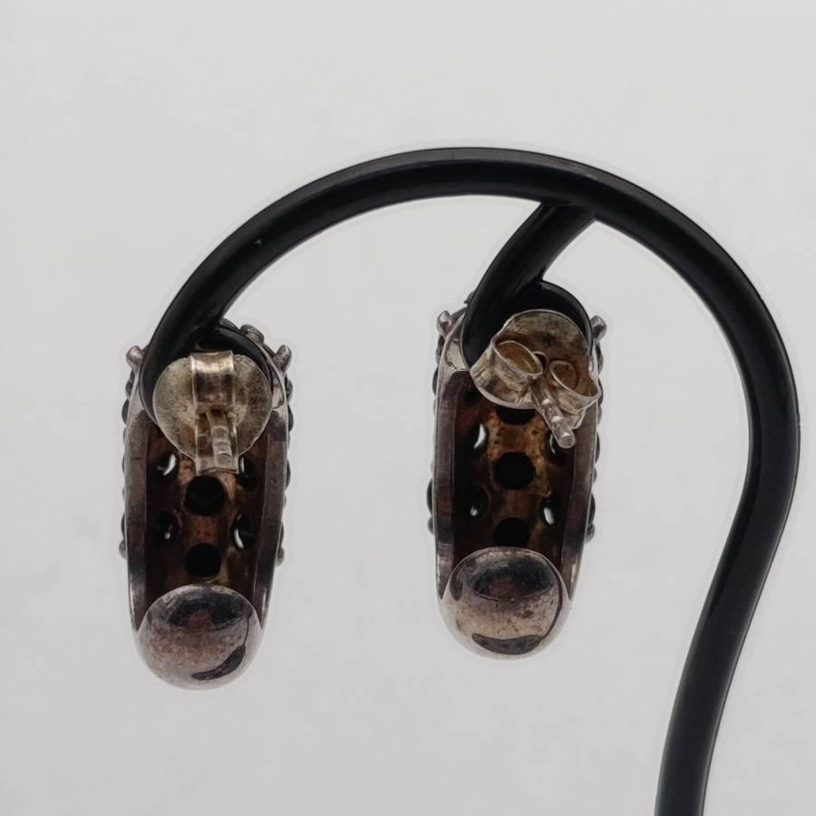 Sterling silver and ONYX pair of earrings