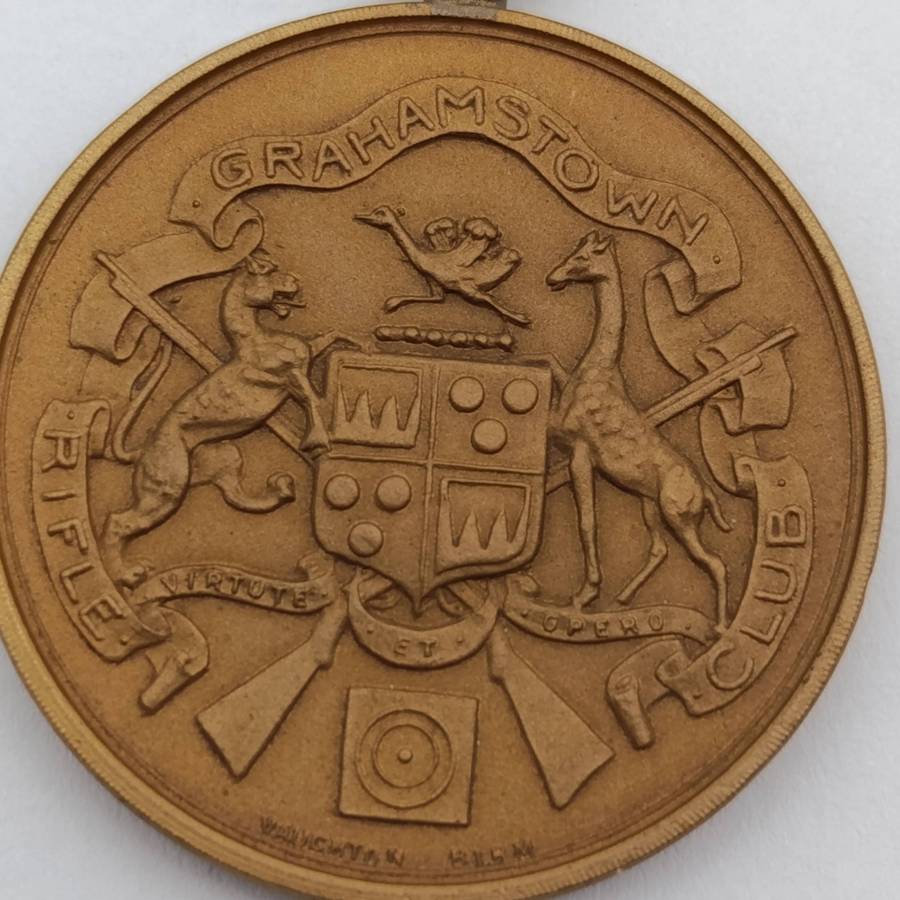 1927 Grahamstown Rifle club championship fob medal awarded to W.G.N lightfoot