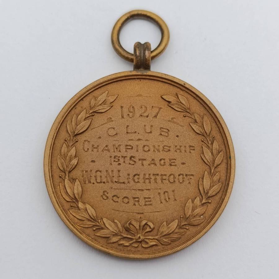 1927 Grahamstown Rifle club championship fob medal awarded to W.G.N lightfoot