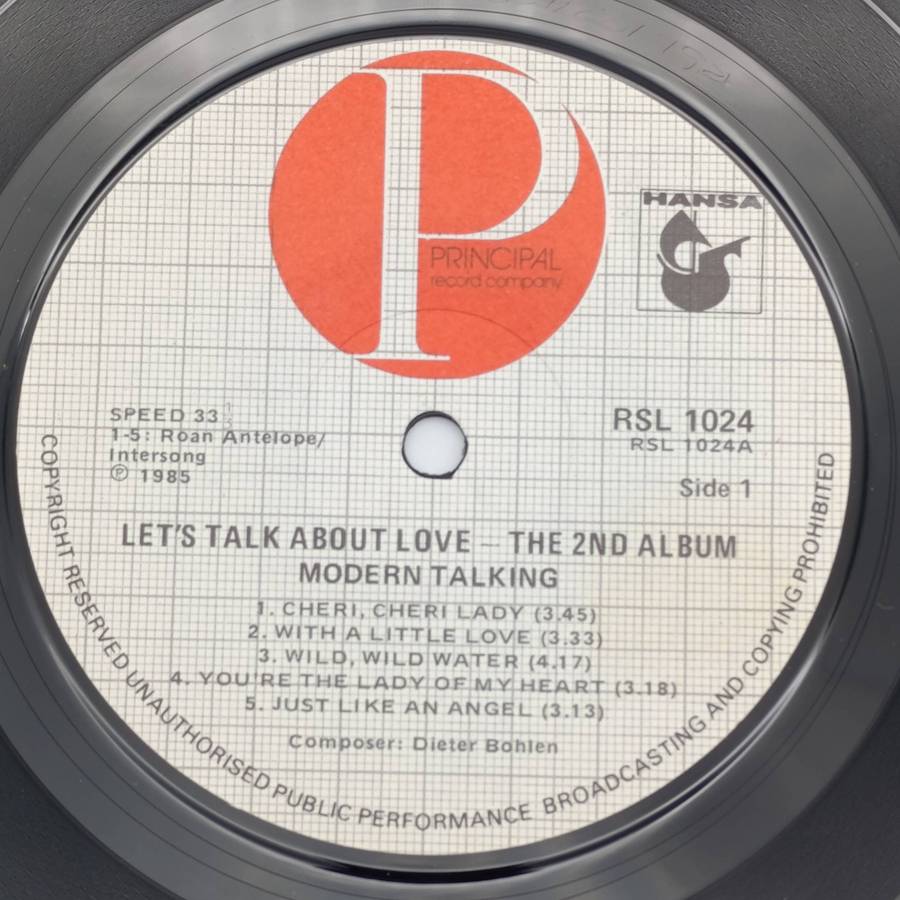 Record  Modern Talking - Let's Talk About Love - The 2nd Album Released 1985 South Africa  Media - V
