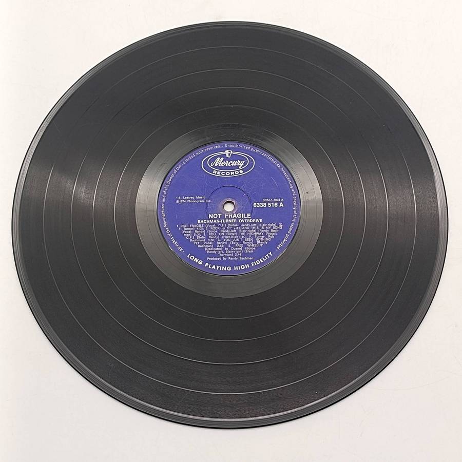 Record  Bachman - Turner Overdrive - Not Fragile  Label : Mercury Released 1974 Germany  Media - Ver