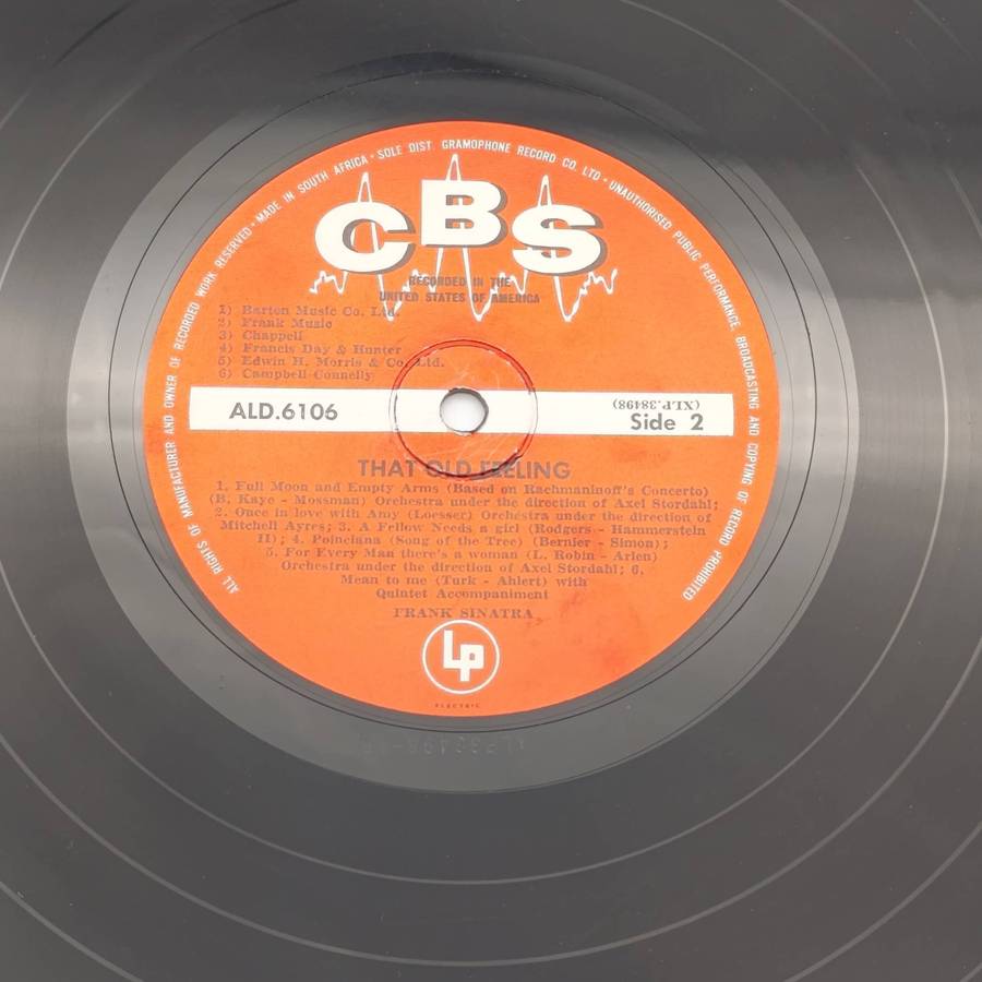 Record  Frank Sinatra - That Old Feeling  Label : CBS Released 1956 South African Edition