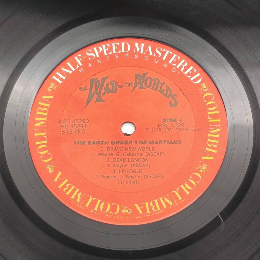 x2 Records  Jeff Wayne - Jeff Wayne's Musical Version of The War of The Worlds  Label : Columbia