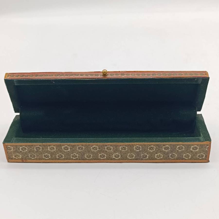 Vintage Persian Khatam-Kari trinket box with bottle scene