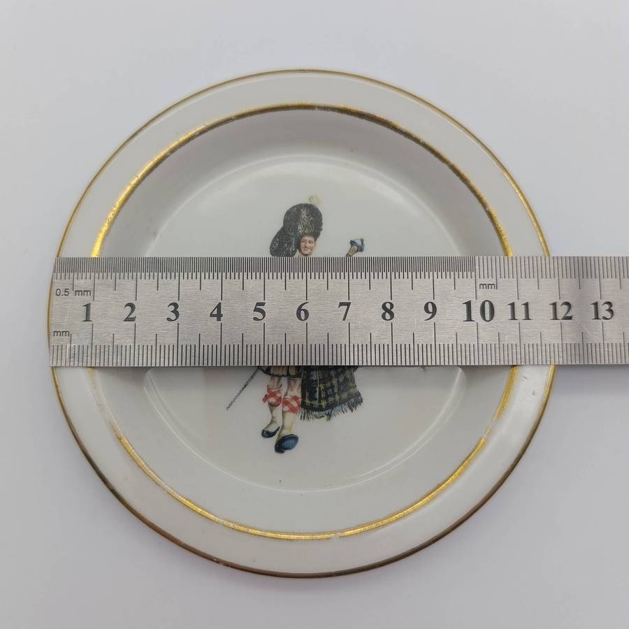 Pair of Vintage Dewar's white label whisky porcelain coasters