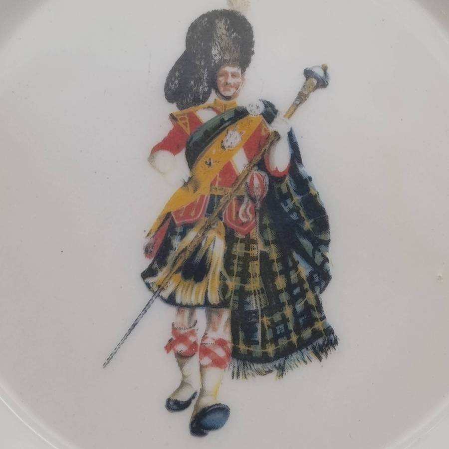 Pair of Vintage Dewar's white label whisky porcelain coasters