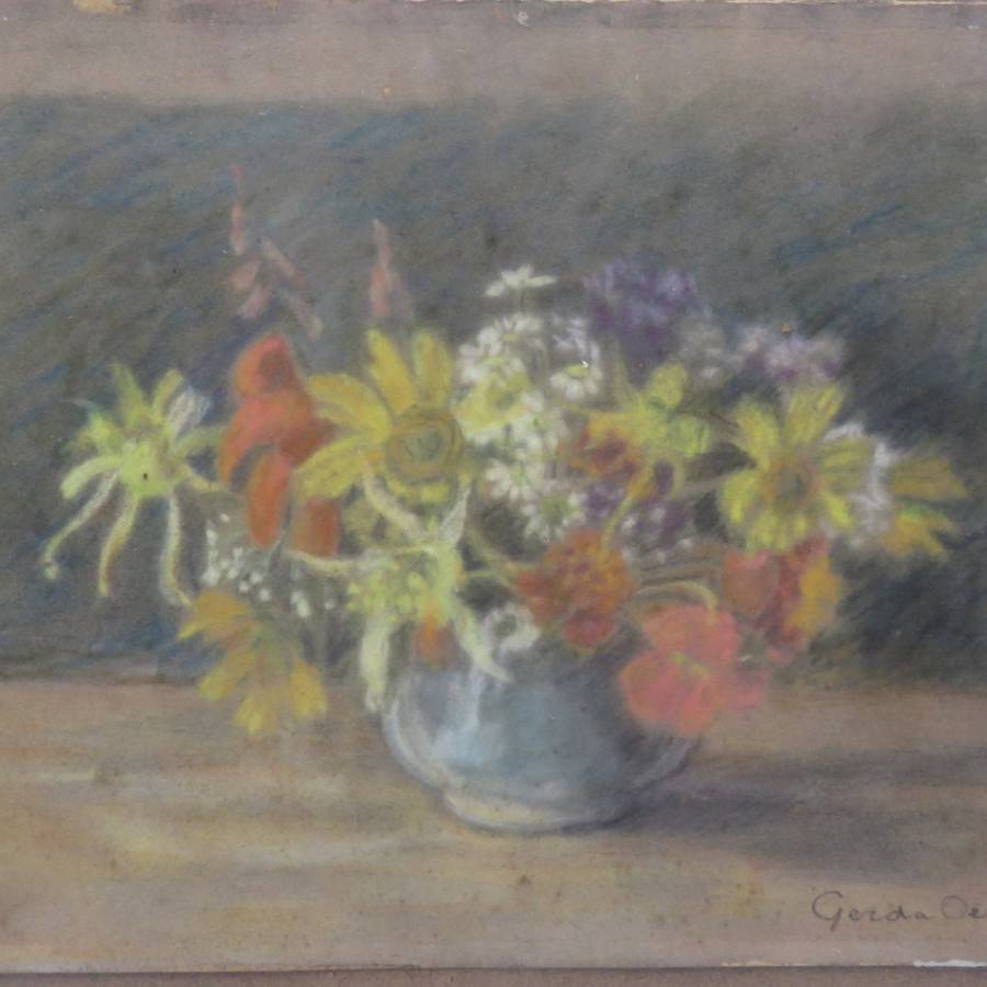Gerda Oerder still life pastel - wife of Frans Oerder