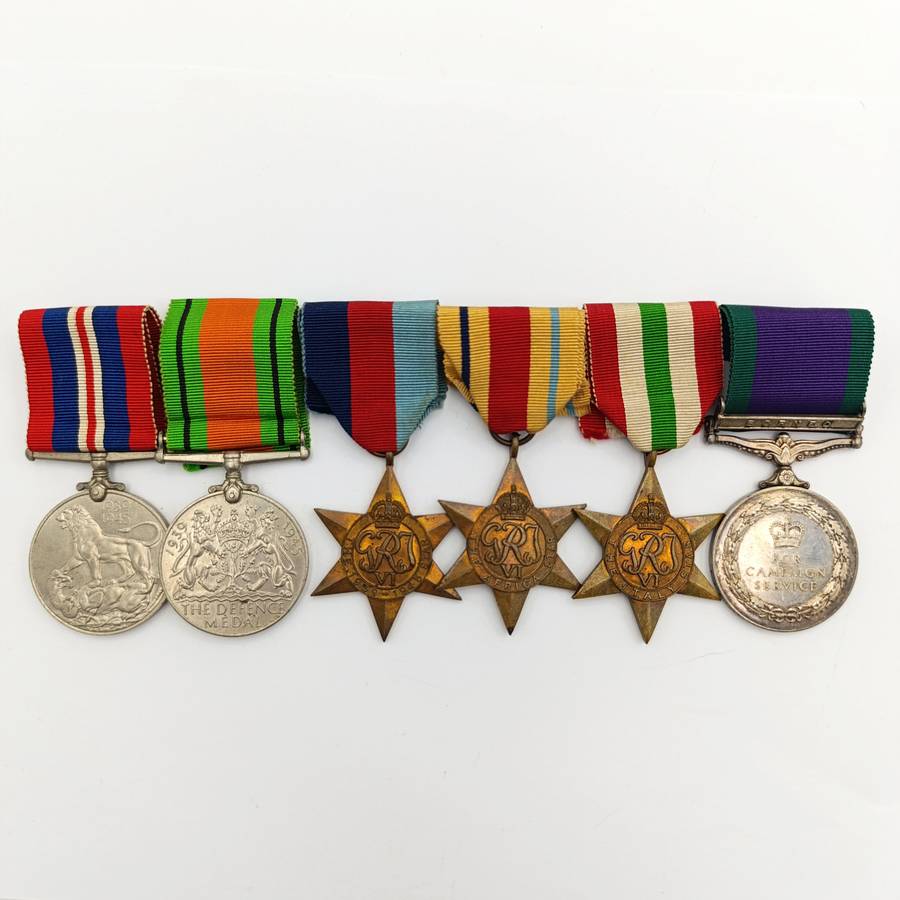 Set of WW2 medals and Borneo General Service medal issued to Senior Ships Clerk W.F Kalis, R.F.A