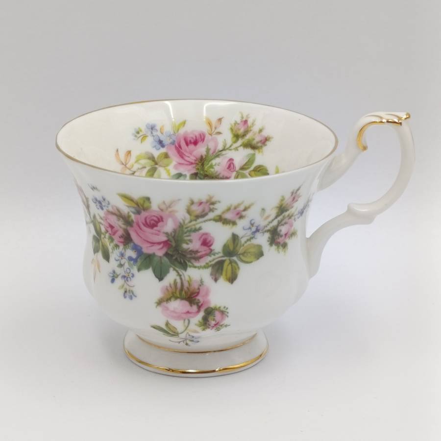 Vintage Royal Albert Moss Rose porcelain trio
