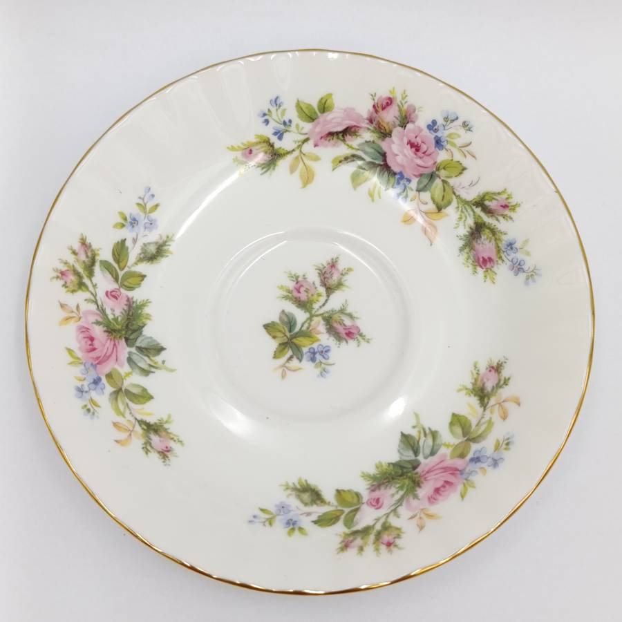 Vintage Royal Albert Moss Rose porcelain trio