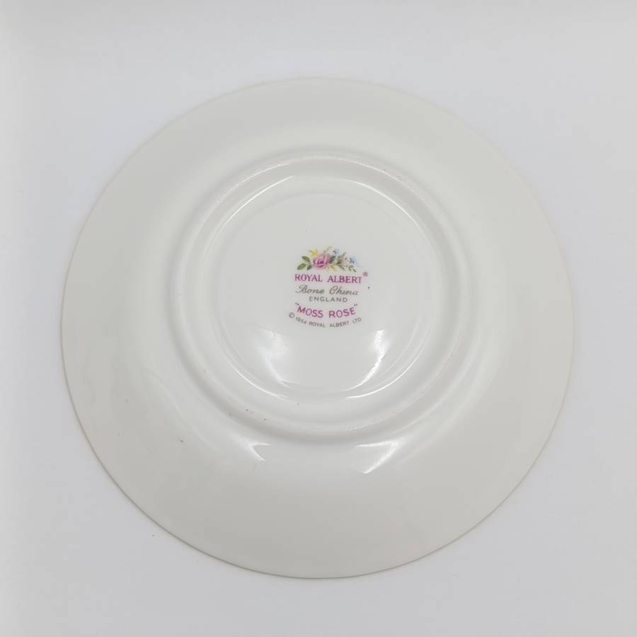 Vintage Royal Albert Moss Rose porcelain trio