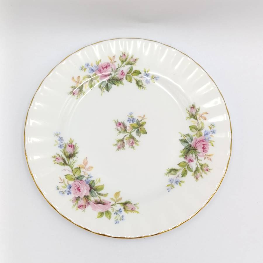Vintage Royal Albert Moss Rose porcelain trio