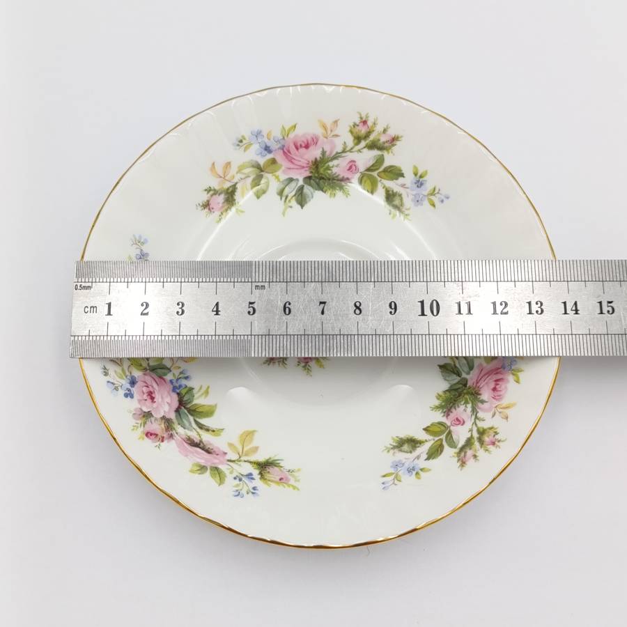 Vintage Royal Albert Moss Rose porcelain trio